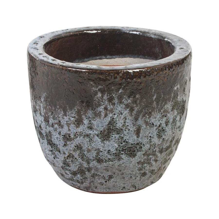 Кашпо из керамики Nobilis Marco S-black Round