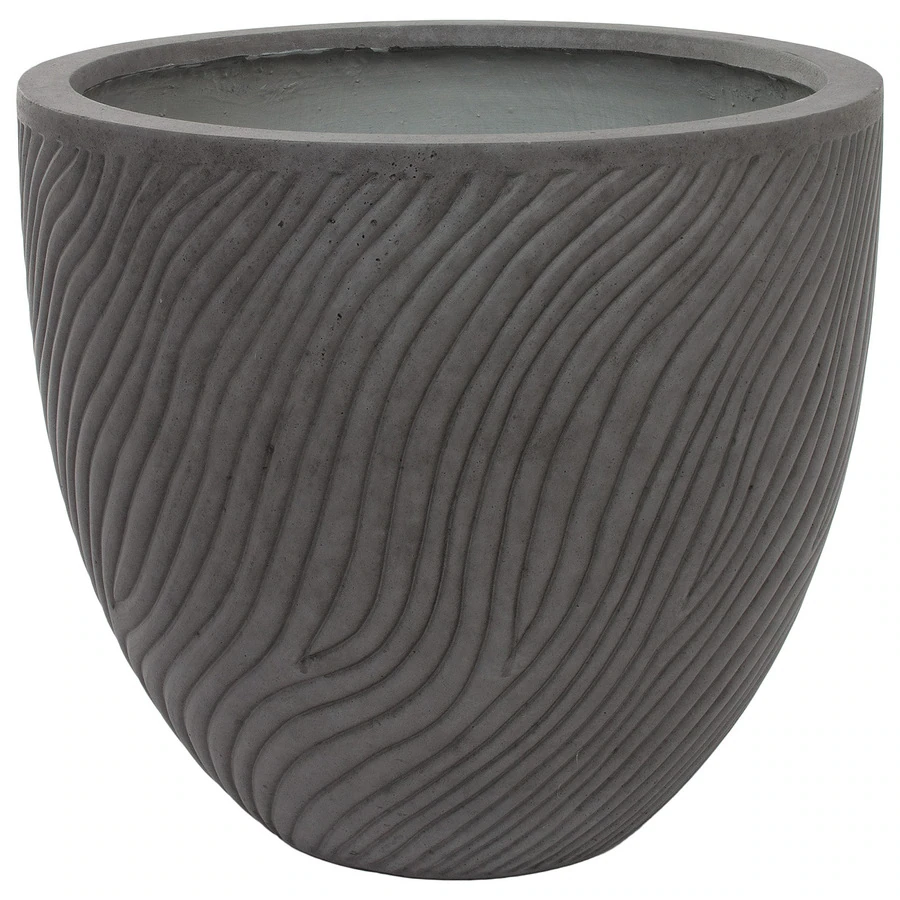 Кашпо Nobilis Marco "Sand Waves dark grey Round" 